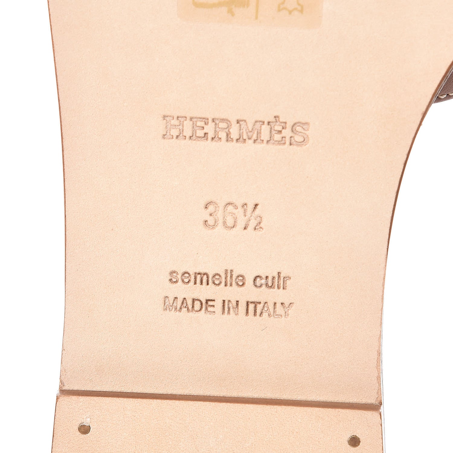 Hermes Box Calfskin Oran Sandals 36.5 Gold 6 of 8