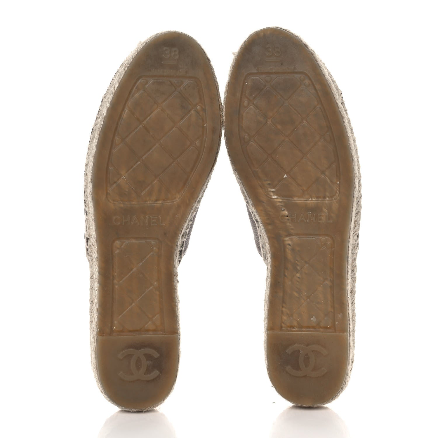 Chanel Calfskin CC Espadrille Mules 38 Dark Beige 5 of 10