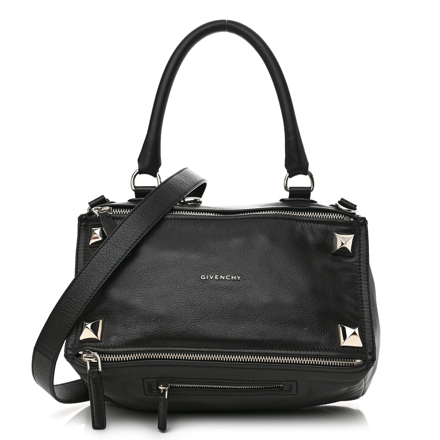 Givenchy Pebbled Calfskin Medium Pyramid Stud Pandora Black 1 of 11