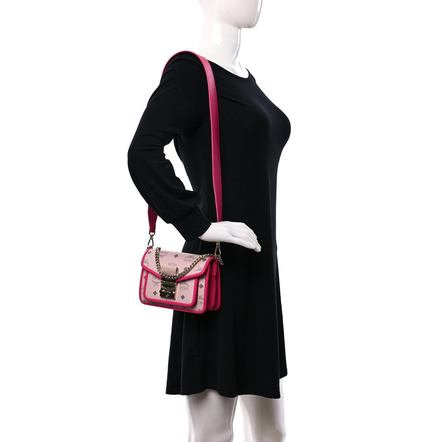 MCM Visetos Mini Patricia Satchel Pink 2 of 8