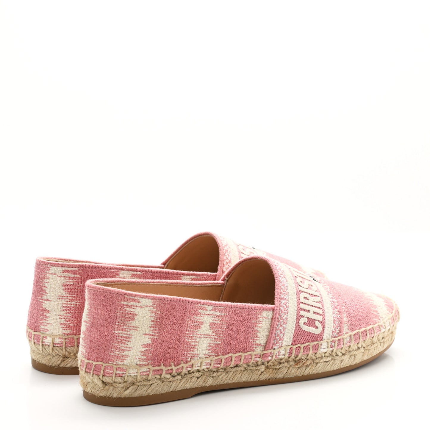 Cotton D-Stripes Embroidered Granville 15mm Espadrilles 36 Deep Nude