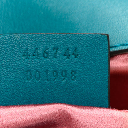 Gucci Velvet Matelasse Mini GG Marmont Shoulder Bag Pavone Cyan 7 of 10
