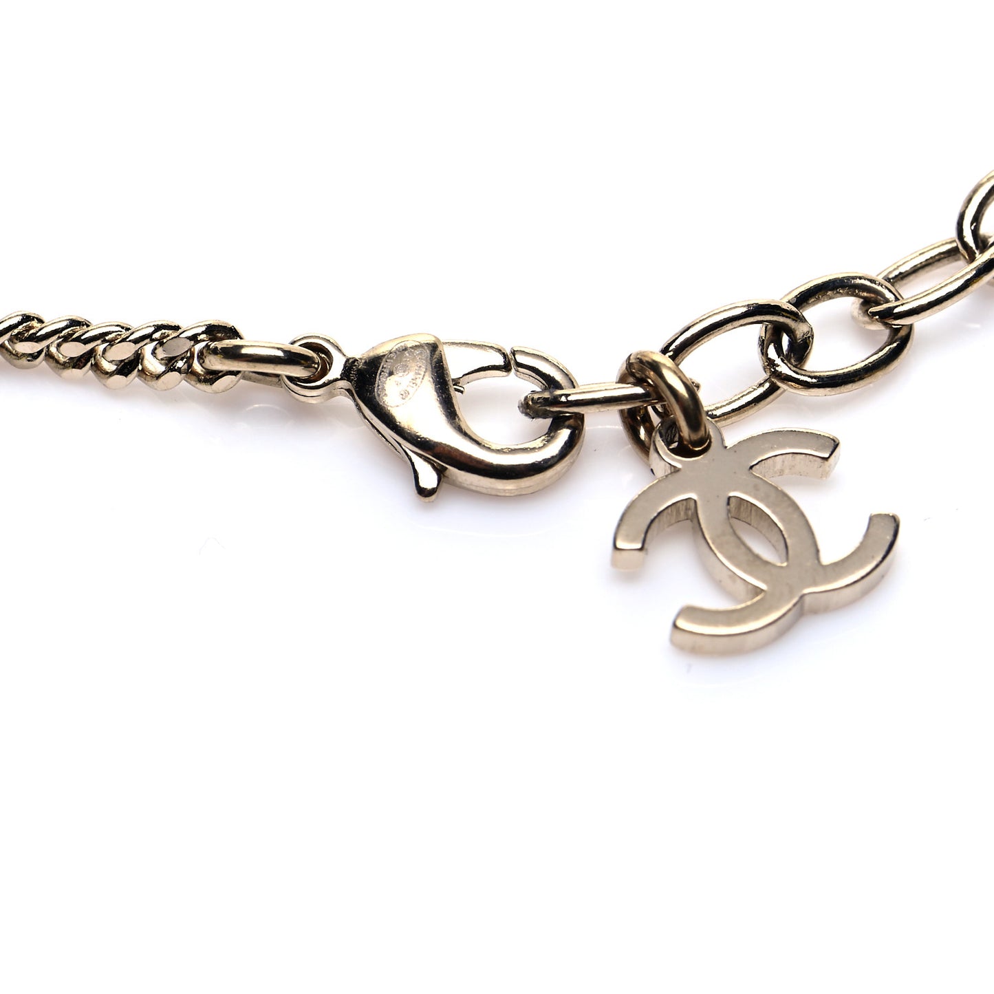 Pearl CC Chain Anklet Gold Pearly White