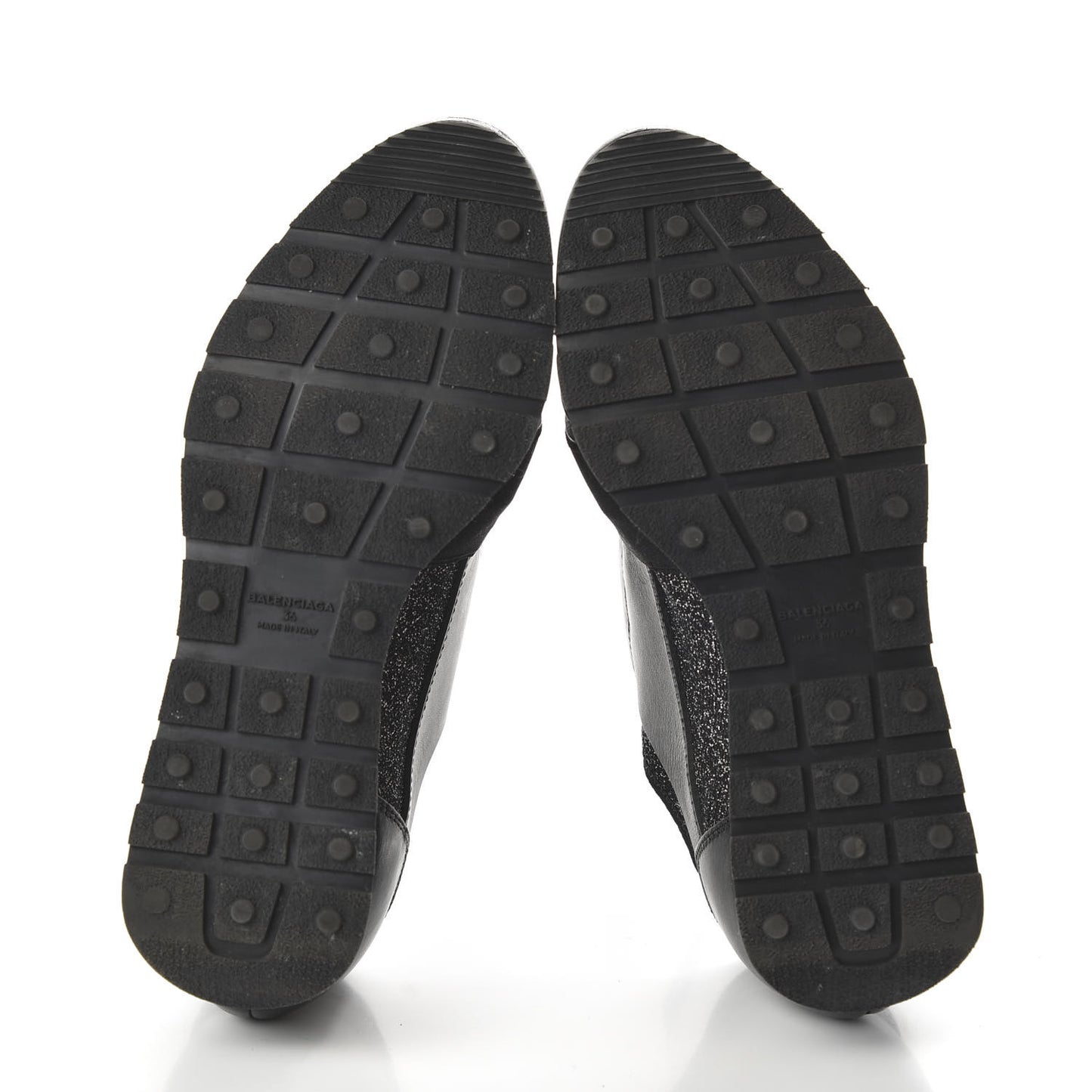 Mesh Lurex Calfskin Womens Race Runner Sneakers 36 Black