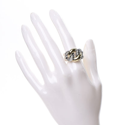 David Yurman Sterling Silver 18K Yellow Gold Belmont Ring 53.1 6.5 2 of 5