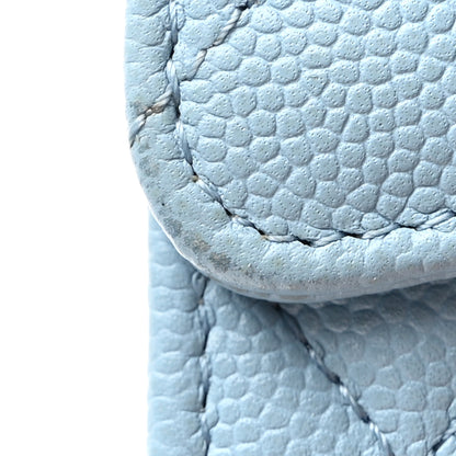 Chanel Caviar Quilted Flap Card Holder Wallet Light Blue 11 of 18