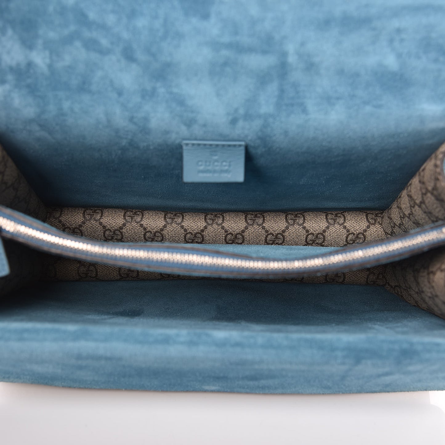 GG Supreme Monogram Angry Cat Embroidered Medium Dionysus Shoulder Bag Beige Ultramarine