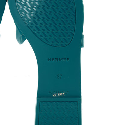 Hermes Rubber Aloha Sandals 37 Bleu Vif 3 of 7