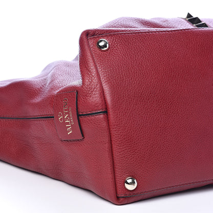 Valentino Garavani Grained Calfskin Va Va Voom Tote Dark Red 8 of 16