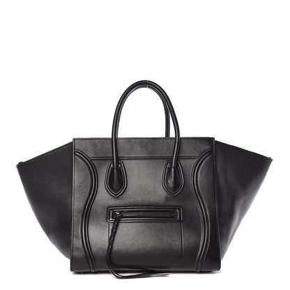 Celine Supple Calfskin Medium Phantom Luggage Black 1 of 19