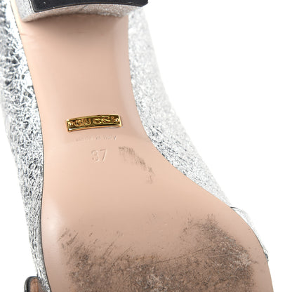 Gucci Galassia GG Marmont Fringe 50mm Loafer Pumps 37 Argento 10 of 12