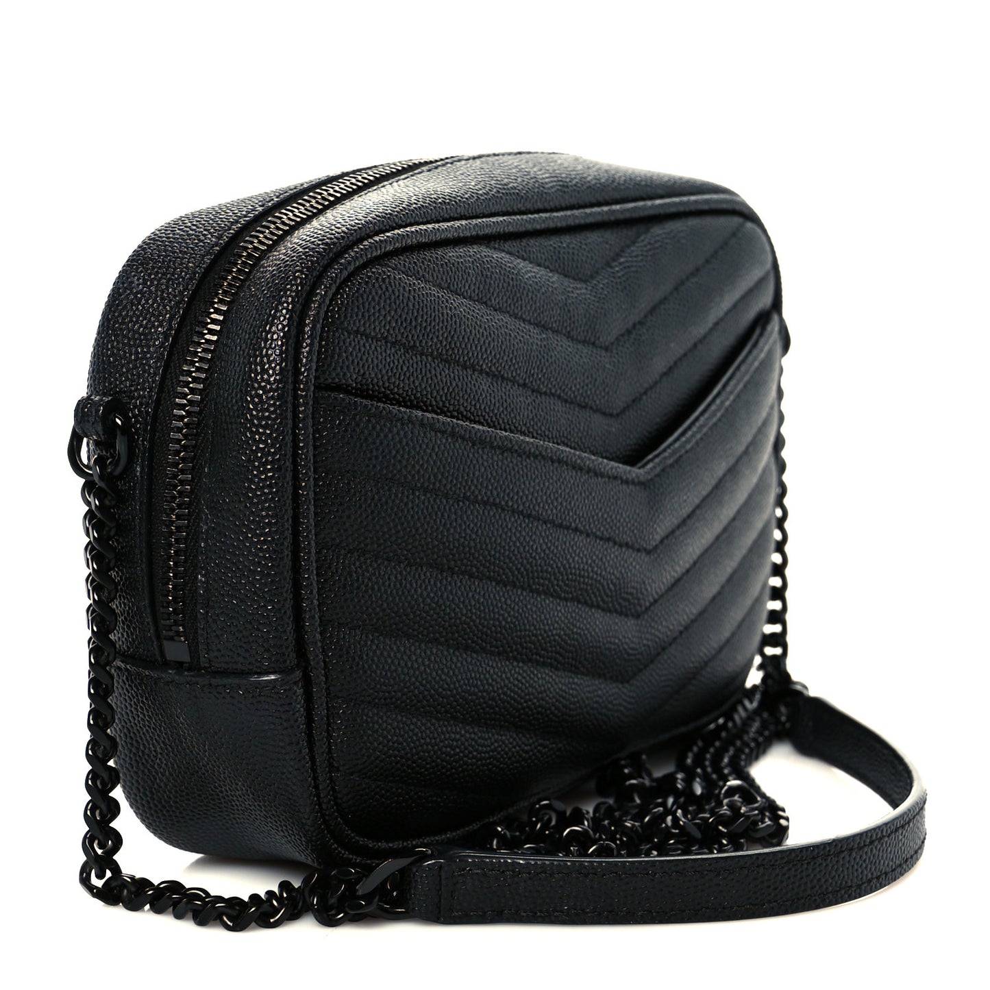 Grain De Poudre Matelasse Monochrome Monogram Mini Lou Camera Bag Black