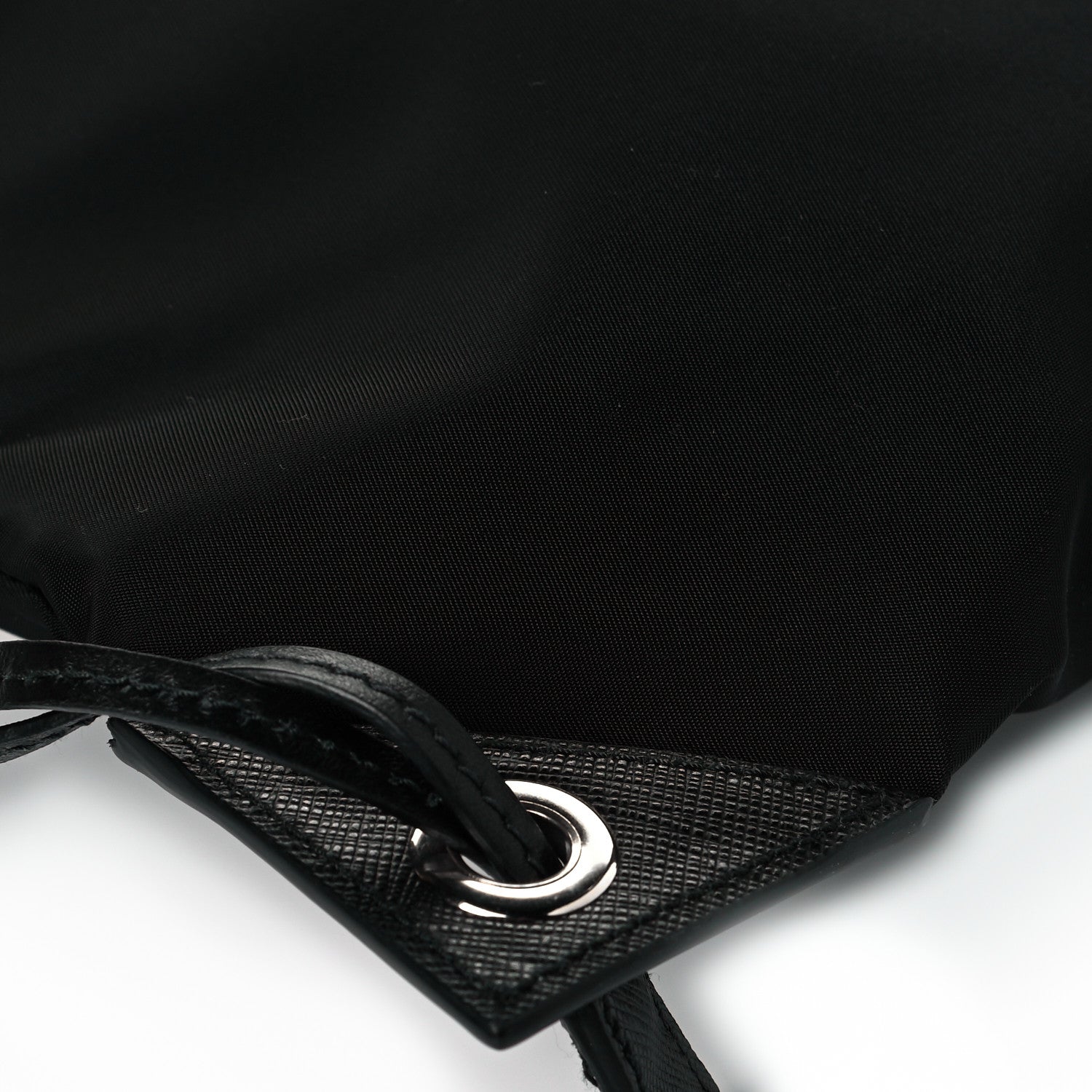 Prada Tessuto Nylon Bird Pocket Motif Drawstring Backpack Black 9 of 10