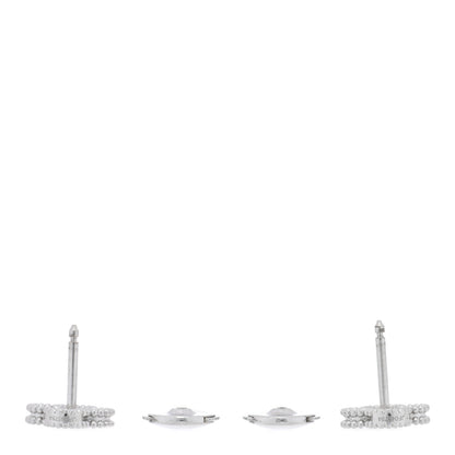 Van Cleef & Arpels 18K White Gold Diamond Sweet Alhambra Earrings 3 of 4