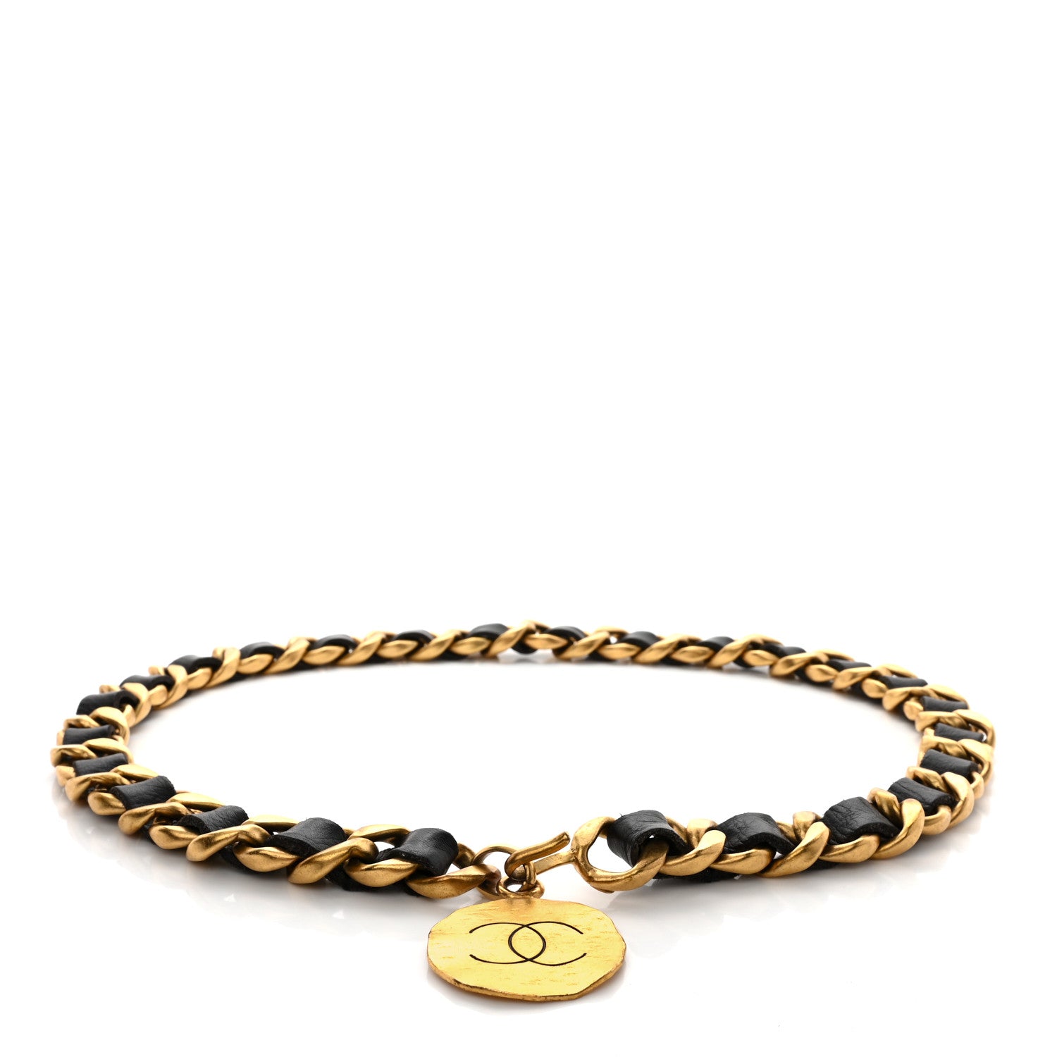 Chanel Lambskin Chain CC Medallion Belt Black Gold 1 of 5
