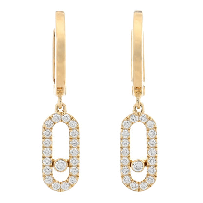 Messika 18K Yellow Gold Diamond Move Uno Hoop Earrings 1 of 4