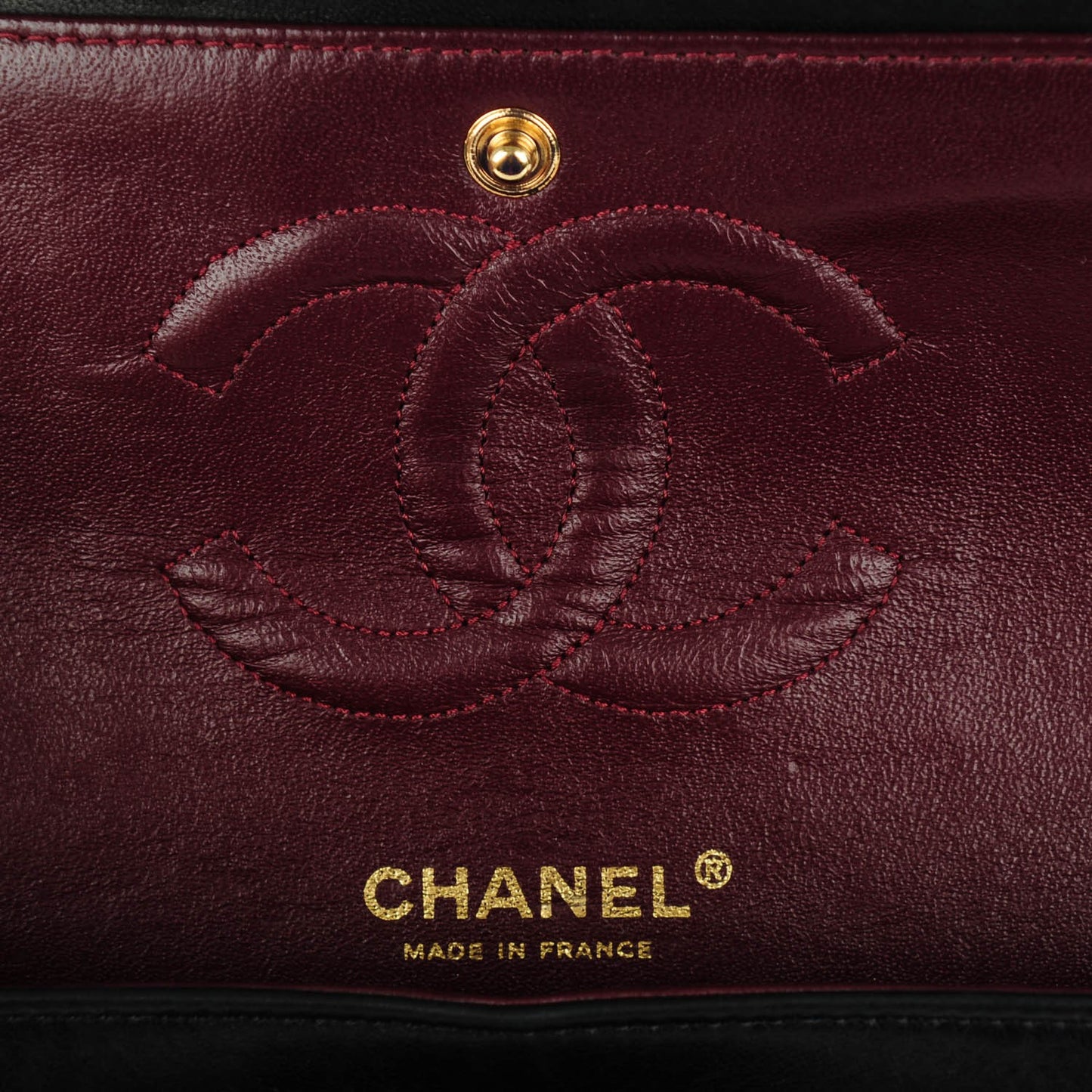 Lambskin Quilted Medium Double Flap Black