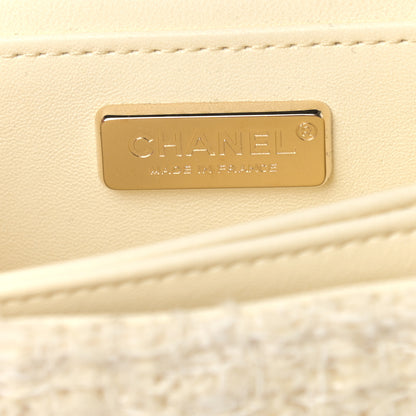 Chanel Tweed Flower Embroidered Flap Bag Ecru White 6 of 11