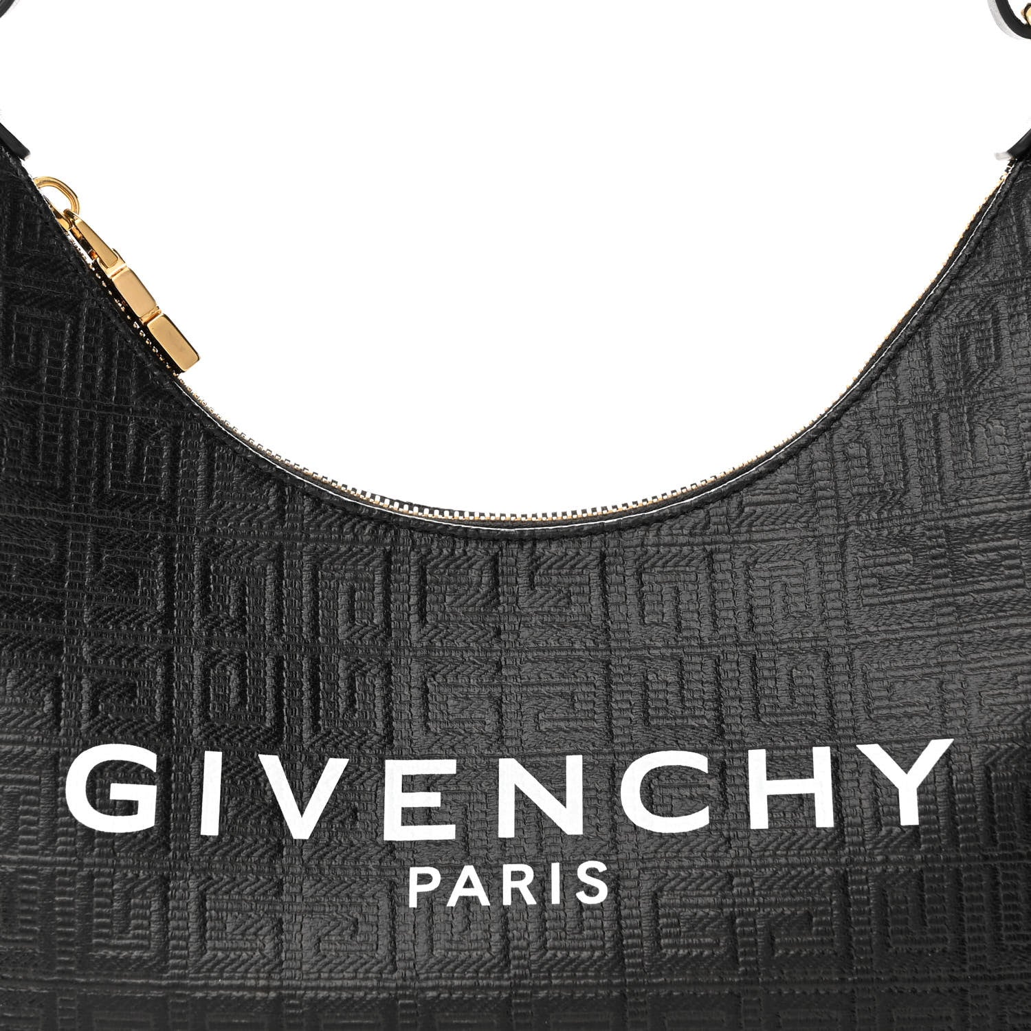 Givenchy Coated Canvas Logo 4G Embossed Small Moon Cut Out Shoulder Bag Black 7 of 9