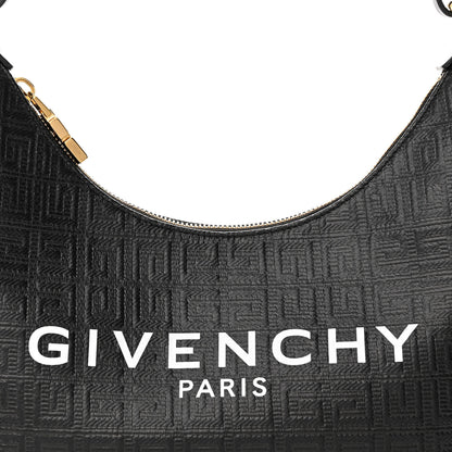Givenchy Coated Canvas Logo 4G Embossed Small Moon Cut Out Shoulder Bag Black 7 of 9