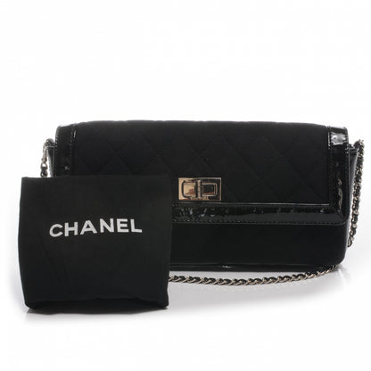 Chanel Jersey and Patent Mademoiselle East West Flap Black 9 of 10