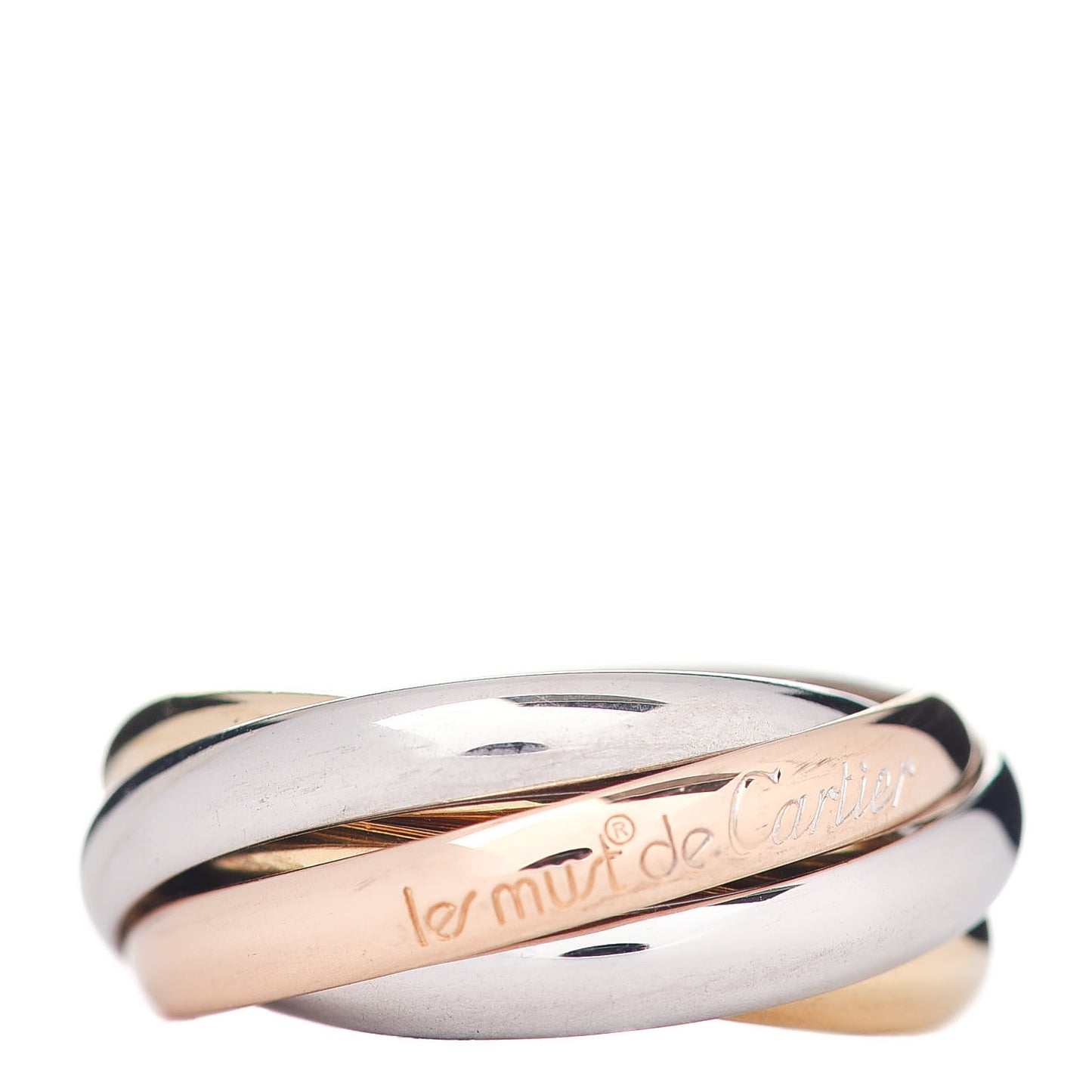 18K Pink Yellow White Gold Les Must De Trinity 5 Band Ring 51 5.75
