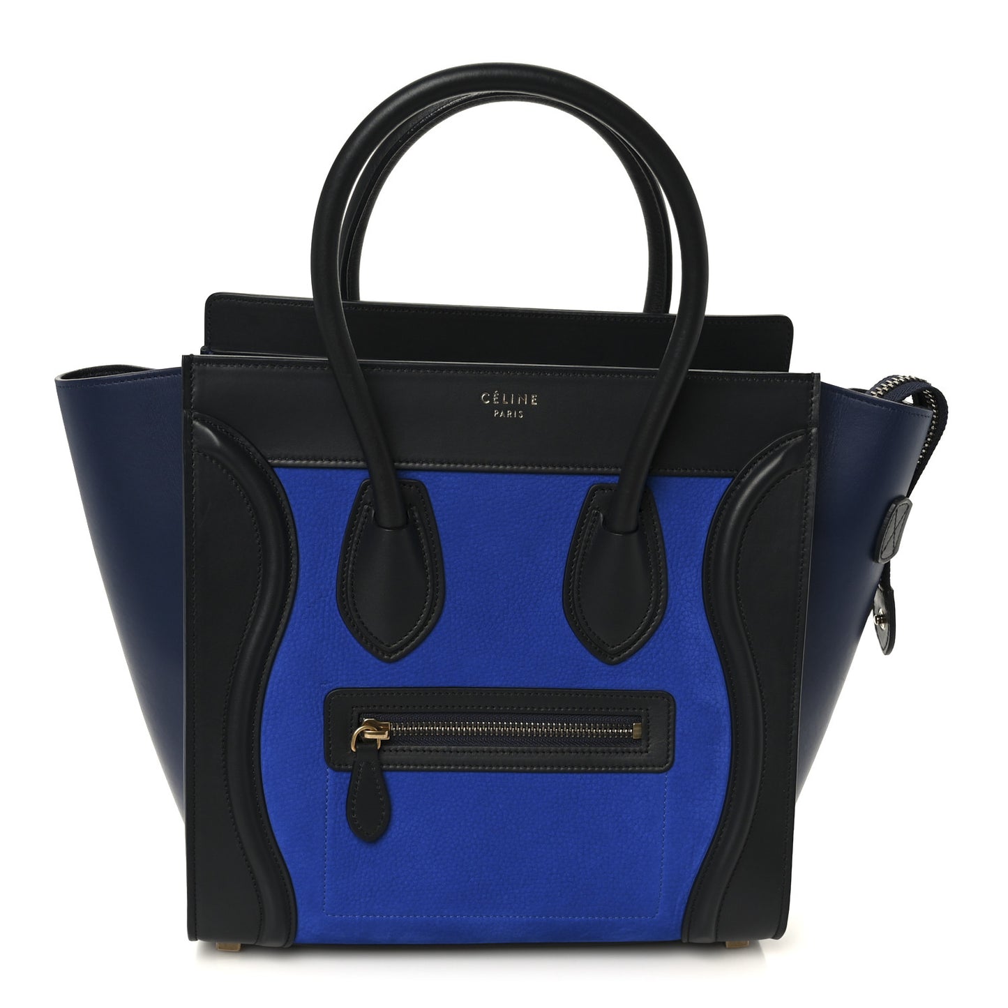 Nubuck Smooth Calfskin Micro Tri-Color Luggage Bright Blue