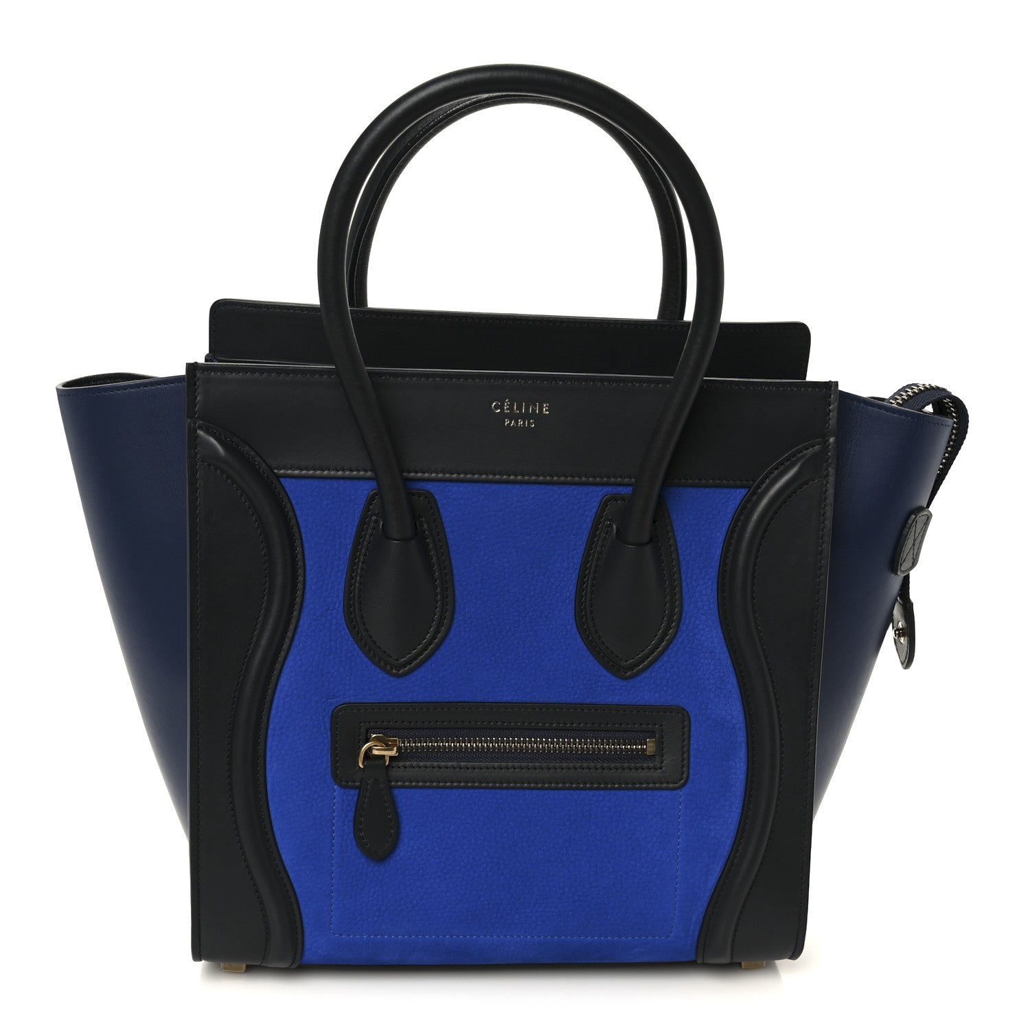 Celine Nubuck Smooth Calfskin Micro Tri-Color Luggage Bright Blue 1 of 10