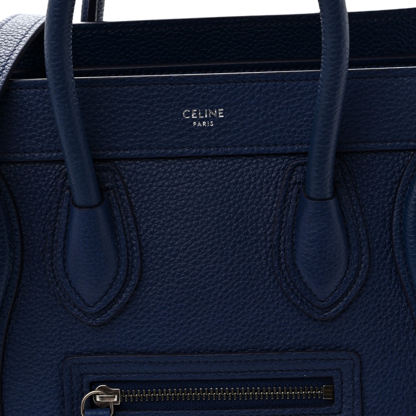 Drummed Calfskin Nano Luggage Indigo