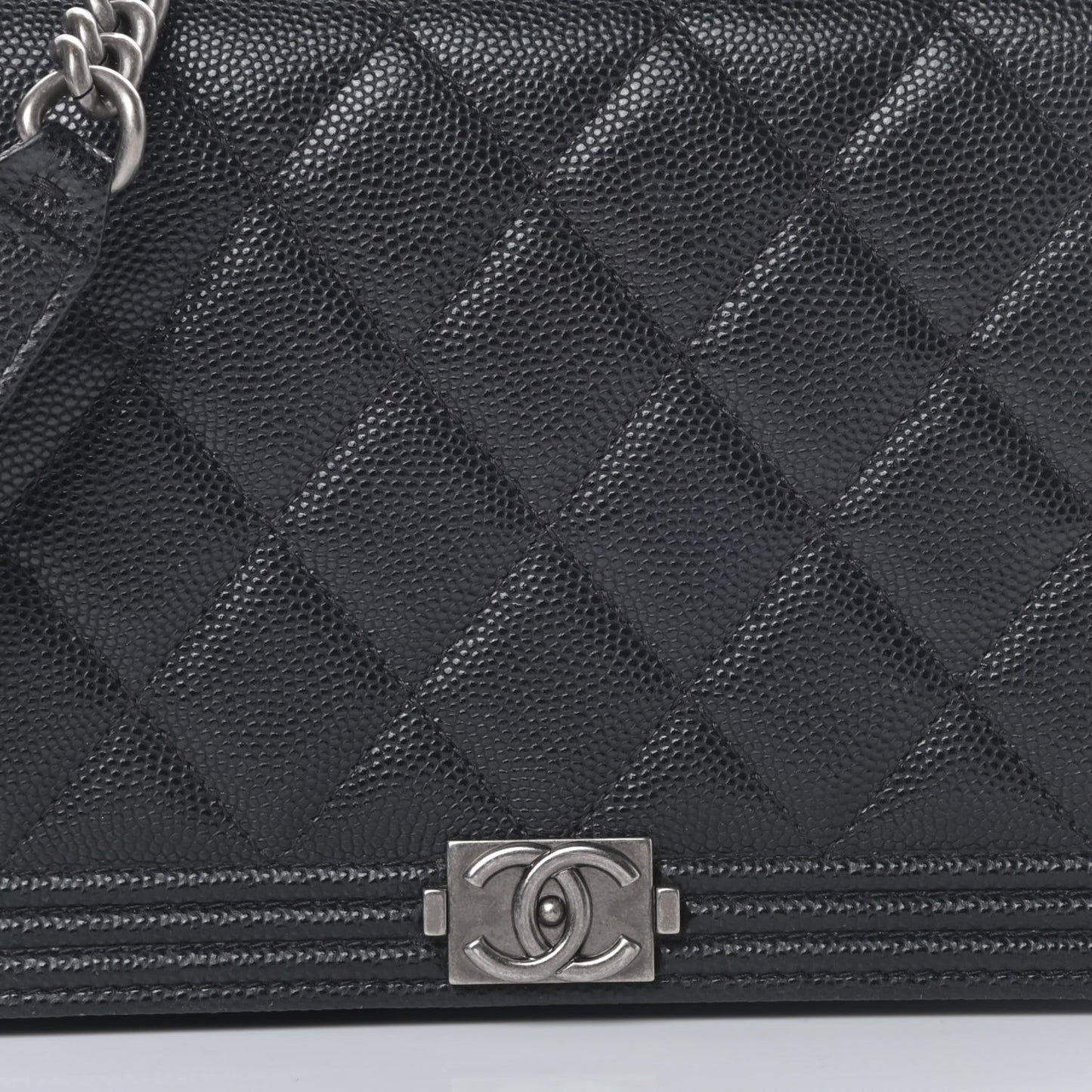 Caviar Quilted Boy Wallet On Chain WOC Black