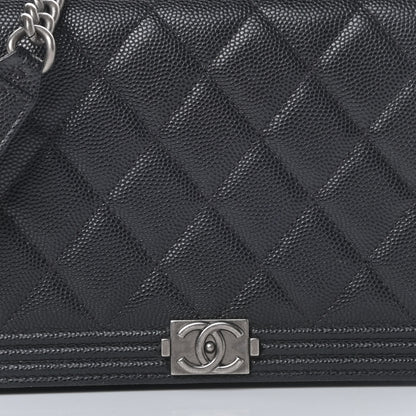 Chanel Caviar Quilted Boy Wallet On Chain WOC Black 9 of 16