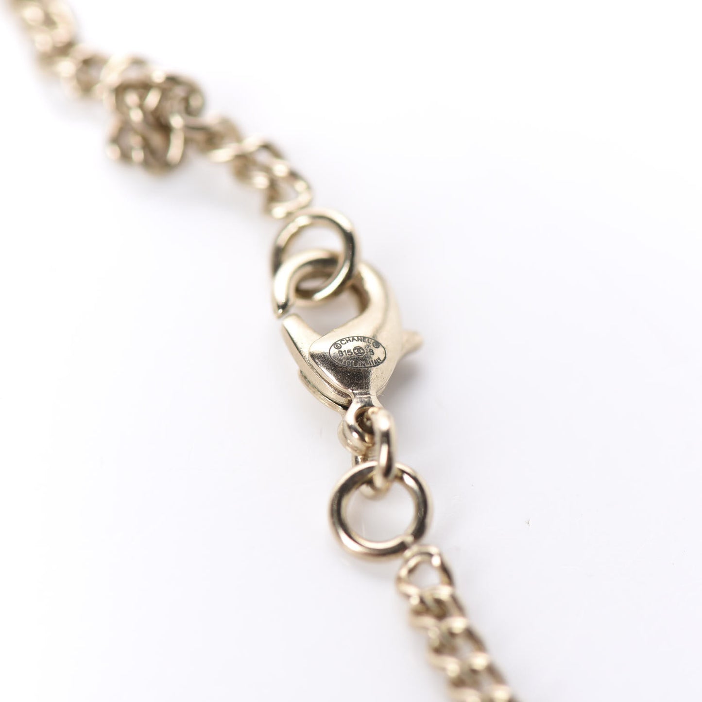 Pearl Flower CC Pendant Necklace Gold
