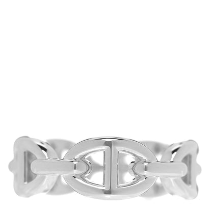 Hermes Sterling Silver PM Chaine d'Ancre Enchainee Band Ring 52 6 1 of 5