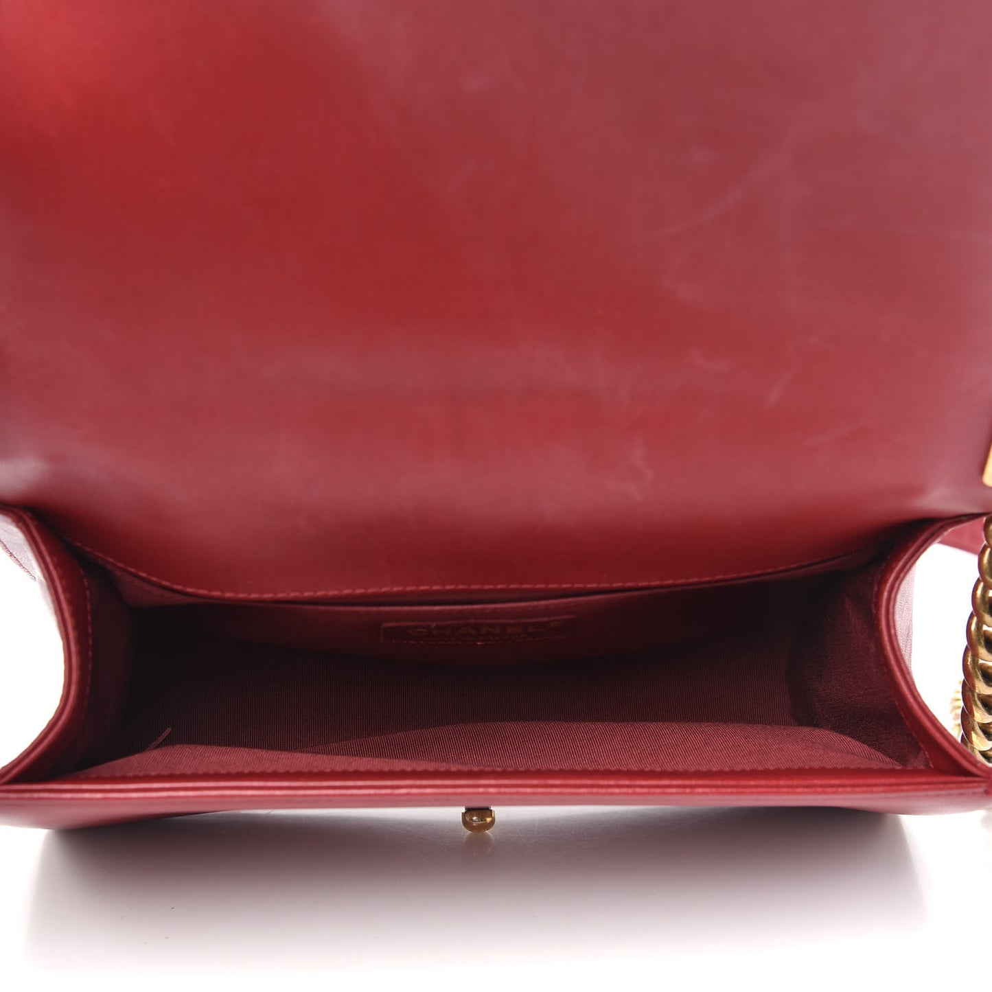 Lambskin Quilted Medium Boy Flap Red