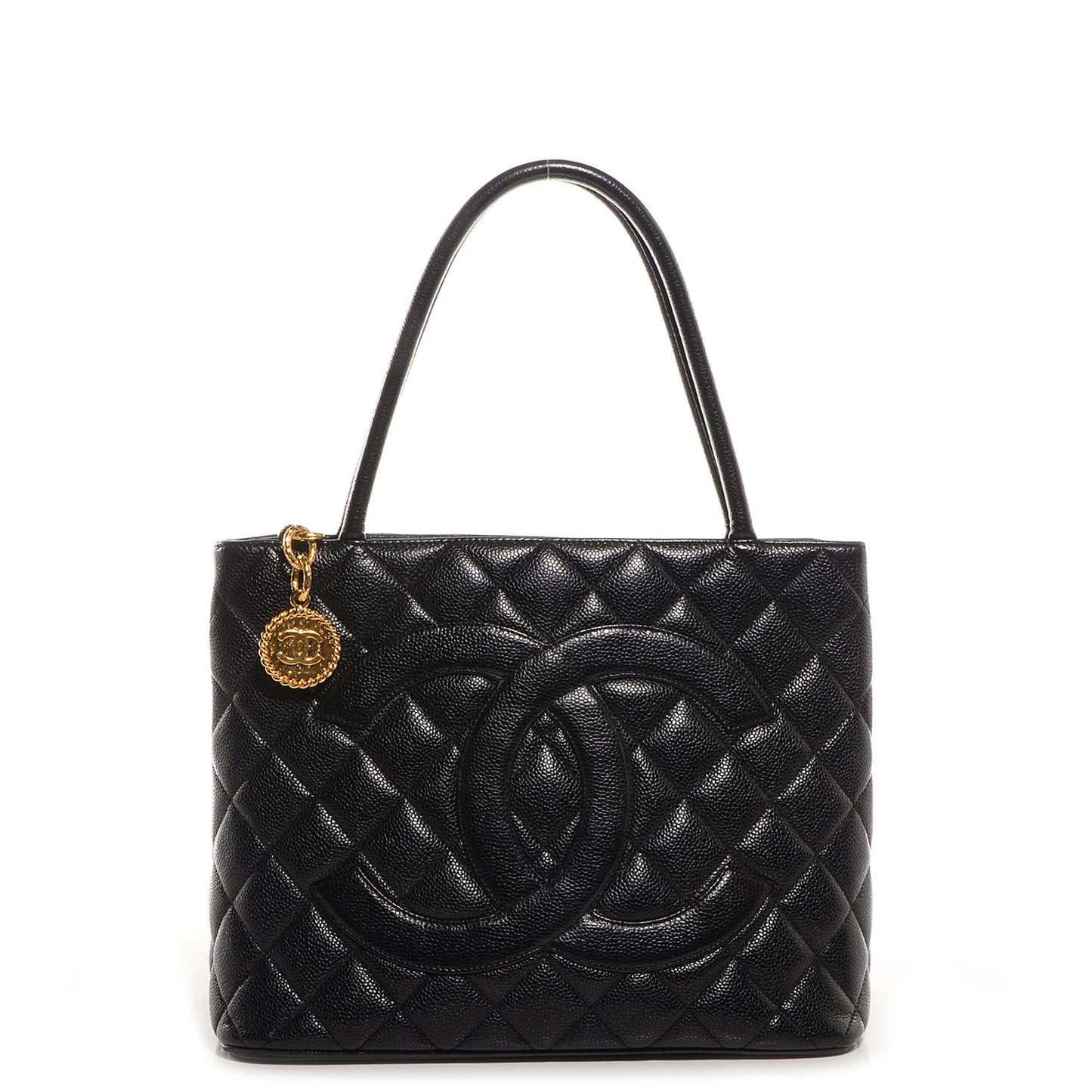Caviar Medallion Tote Black