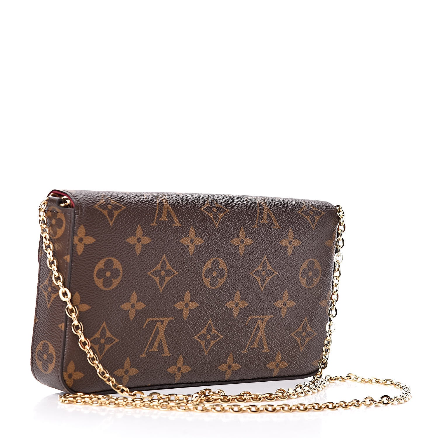 Louis Vuitton Monogram Pochette Felicie Chain Wallet Fuchsia 3 of 11