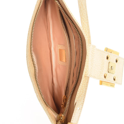 Fendi Metallic Calfskin Printed Mini Baguette Gold 5 of 8
