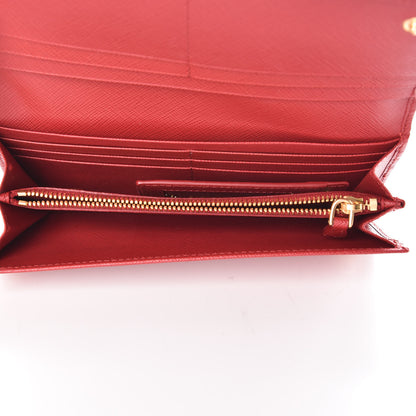 Prada Saffiano Metal Continental Flap Wallet Fuoco 5 of 12