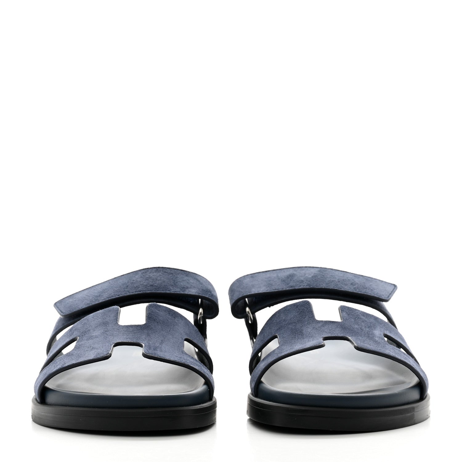 Hermes Suede Goatskin Womens Chypre Sandals 38 Bleu Celeste 2 of 9