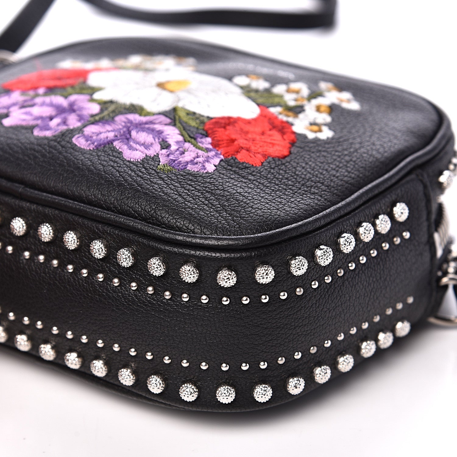 Alexander McQueen Calfskin Studded Embroidered Mini Camera Bag Black 8 of 8