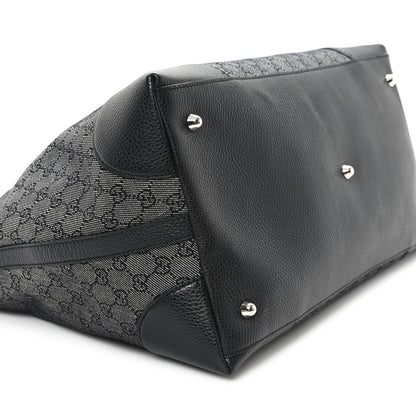 Gucci Denim Monogram Large Tote Black 9 of 12