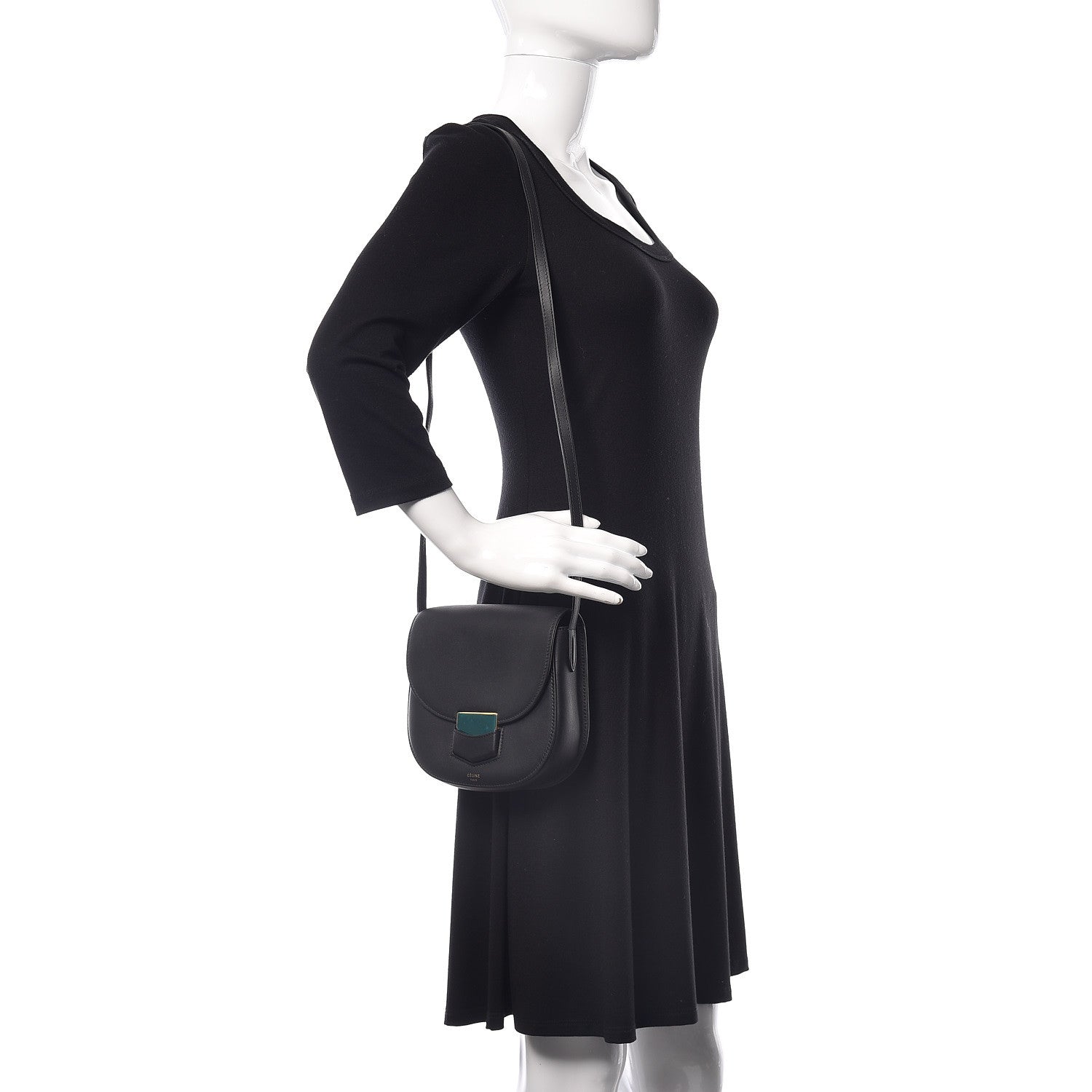 Celine Smooth Calfskin Small Trotteur Black 2 of 10