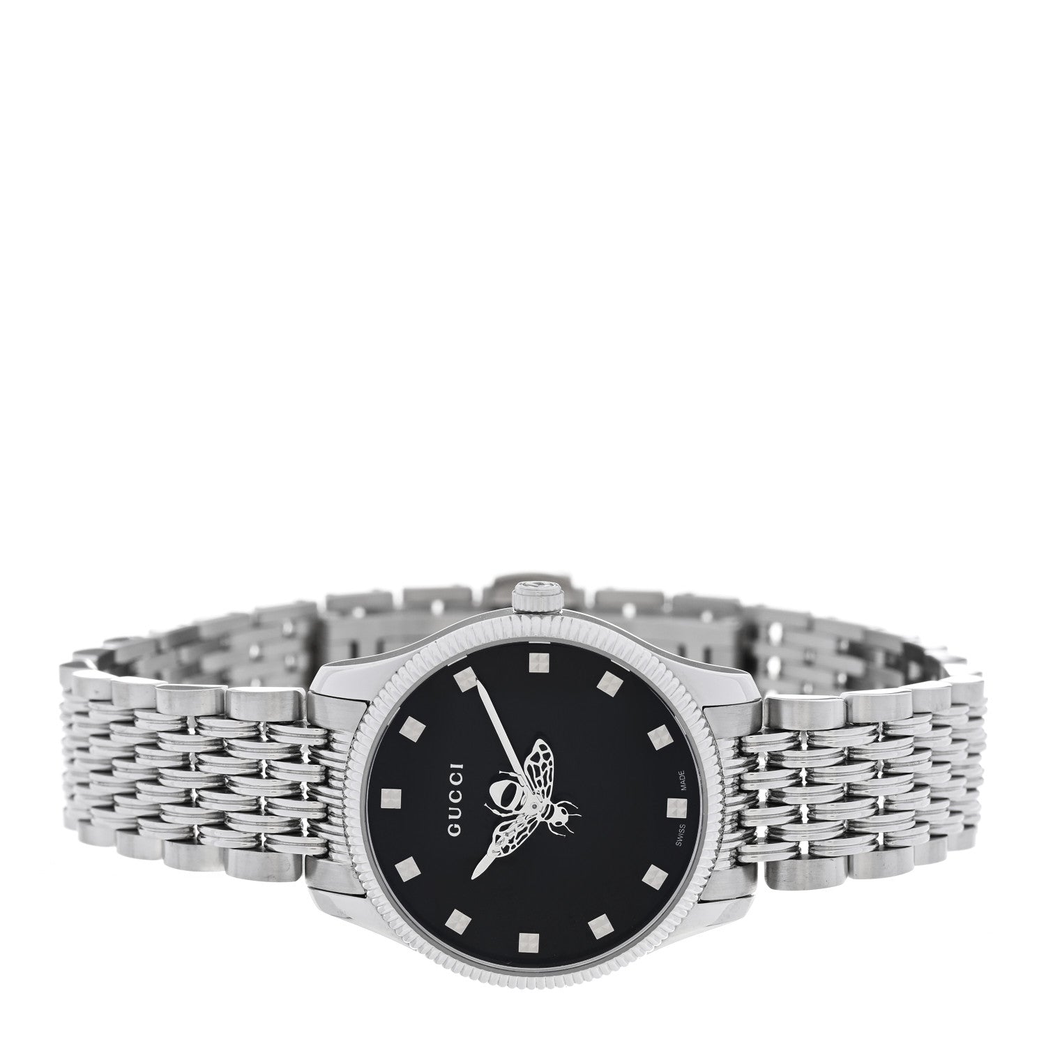 Gucci Stainless Steel 29mm G-Timeless Bee Quartz Watch Black 2 of 5