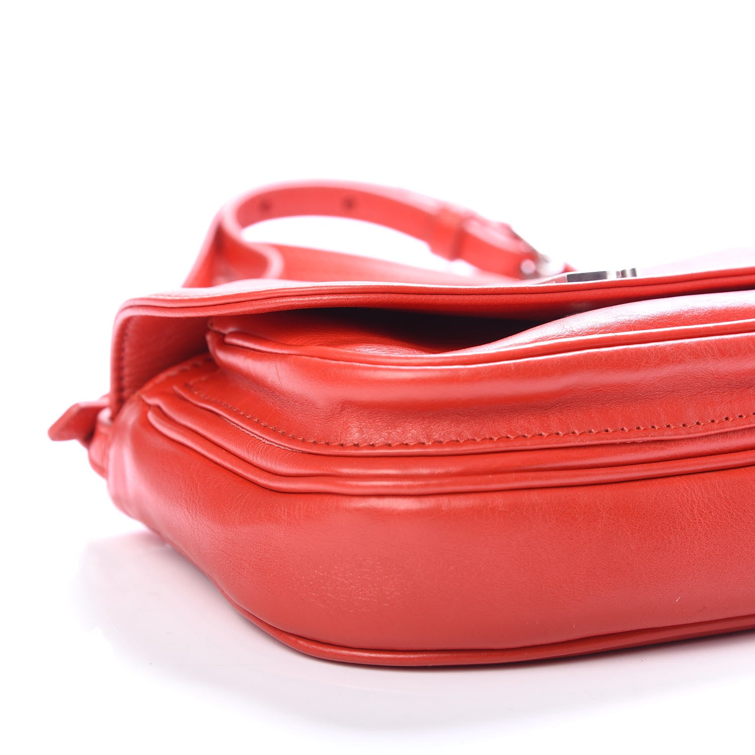 Balenciaga Calfskin Soft B Round Crossbody Bag XS Vivid Red 7 of 9