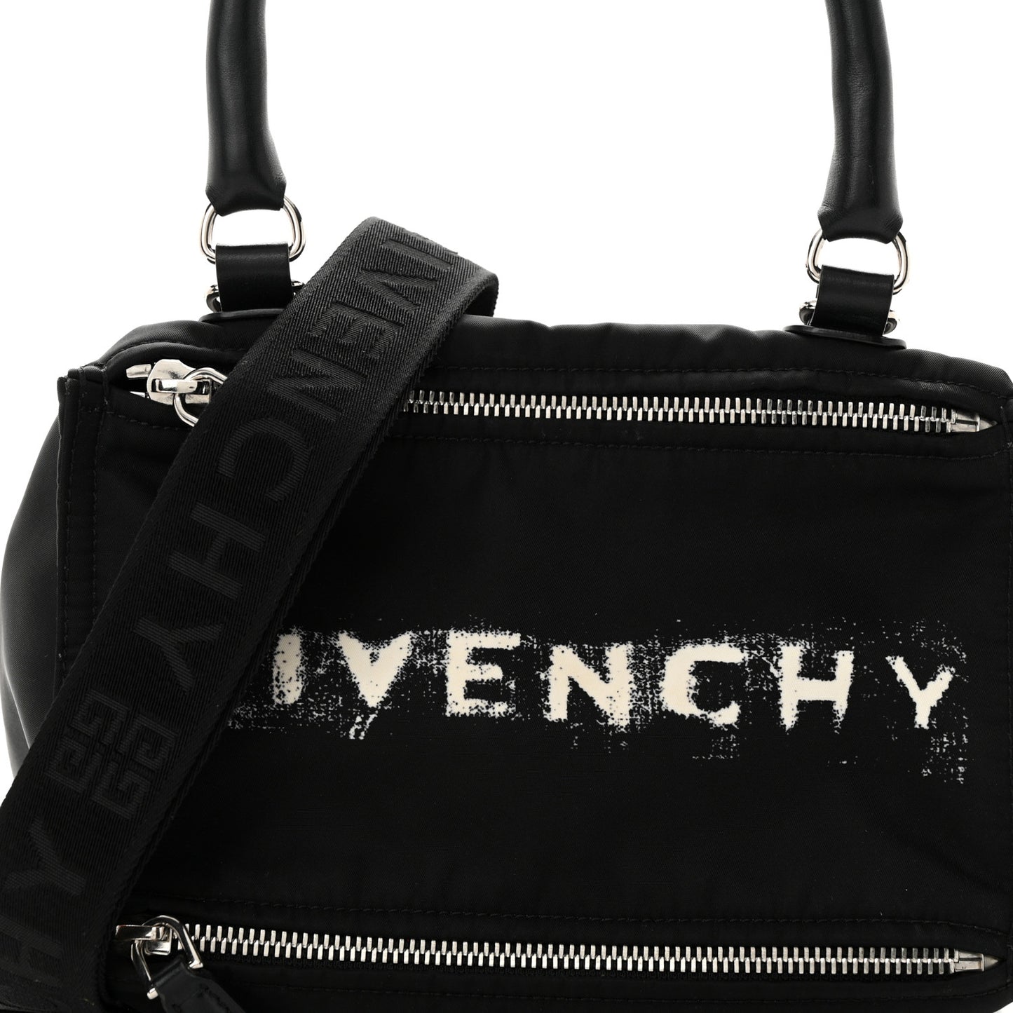 Nylon Logo Small Pandora Black White