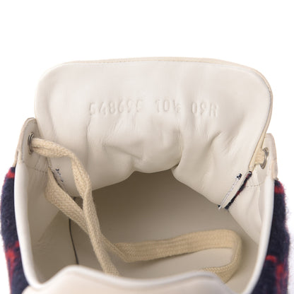 Gucci Covered Wool Big GG Monogram Mens Sneakers 10.5 Blue Red Mystic White 11 of 12