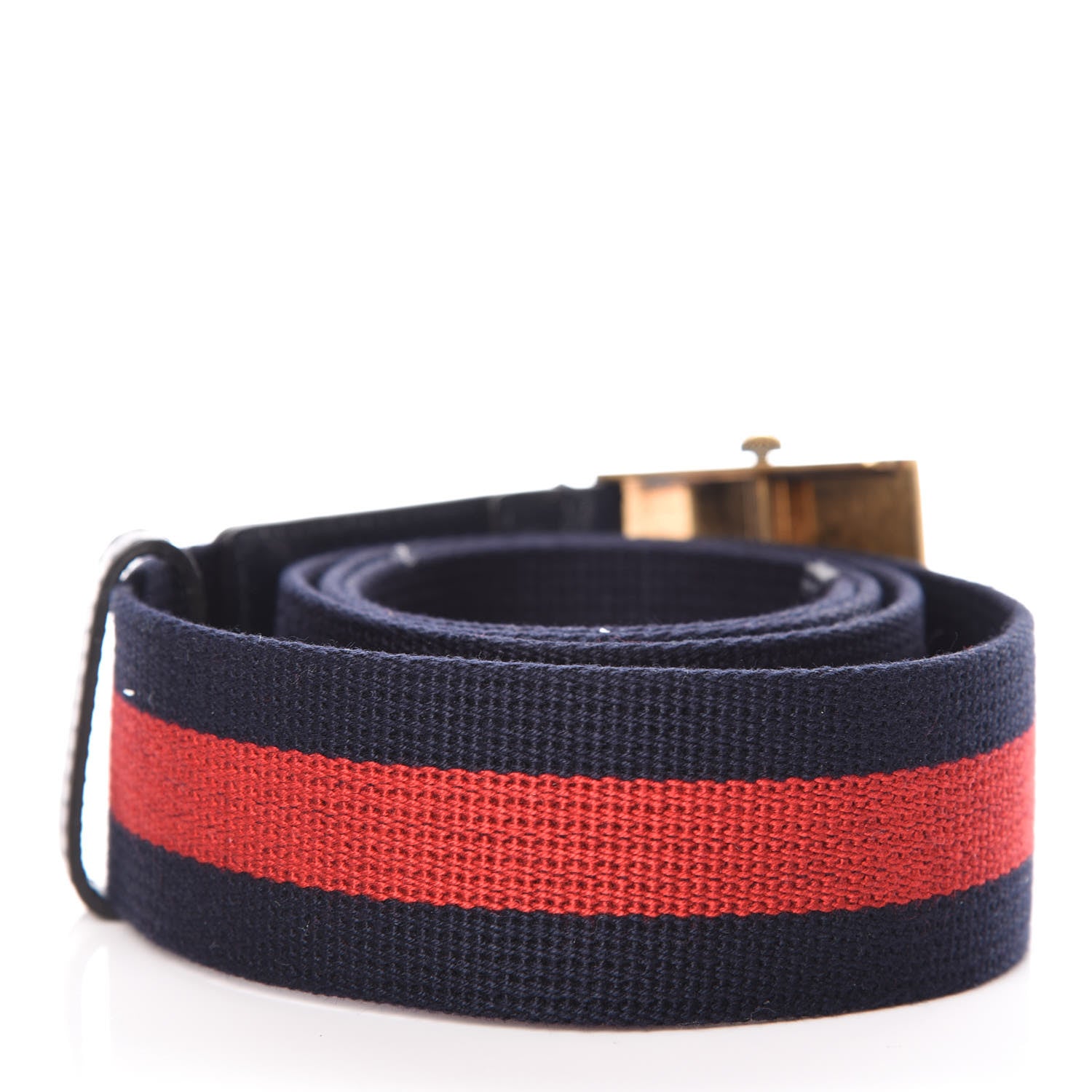 Gucci Canvas Web Bee Belt 85 34 Navy 3 of 4