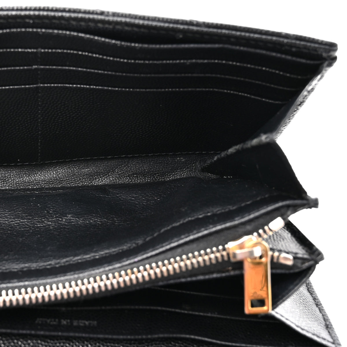 Grain De Poudre Matelasse Chevron Monogram Flap Wallet Black
