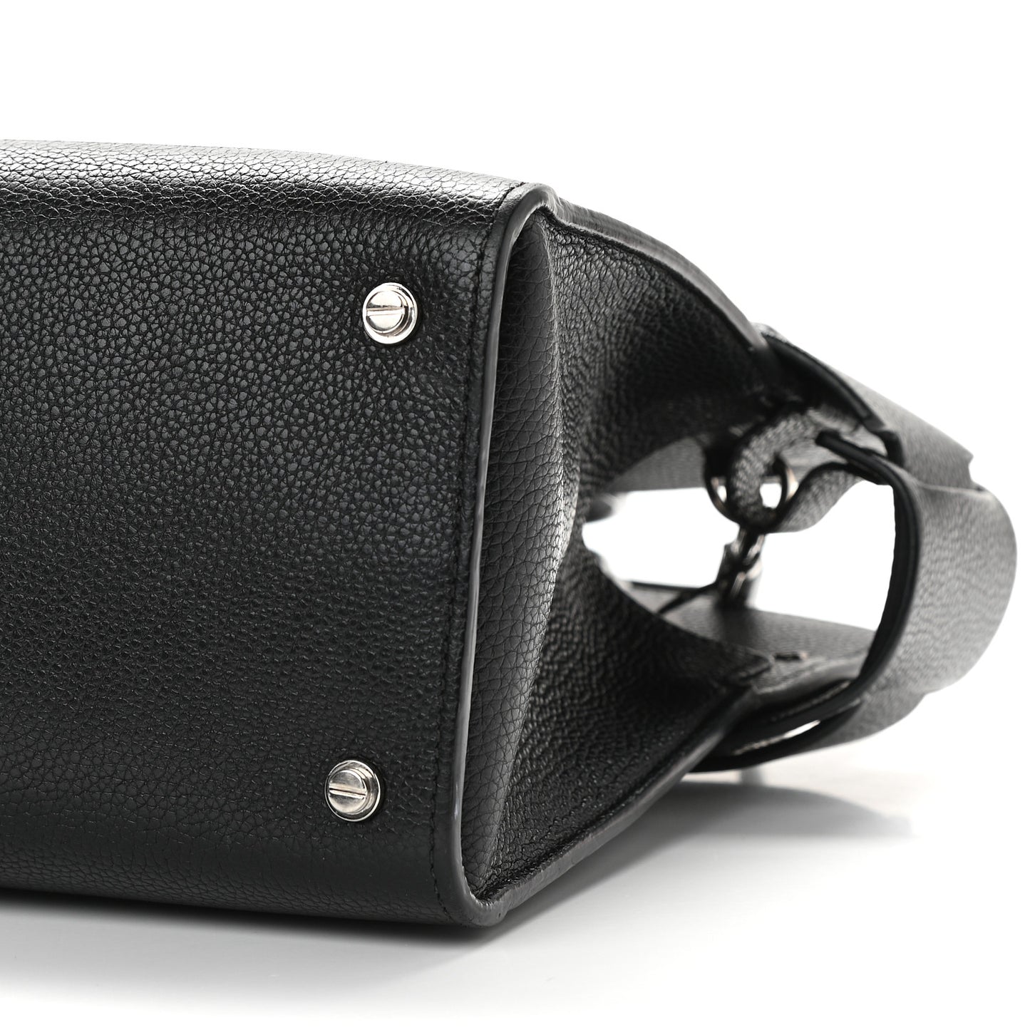 Grained Calfskin Small Horizon Satchel Black