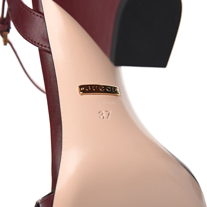 Gucci Lifford Calfskin GG Marmont Ankle Wrap 105mm Sandals 37 Vintage Bordeaux 6 of 9
